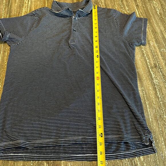 Save Khaki United Striped Polo Golf Shirt Black/Navy Men’s Size M - Picture 6 of 7